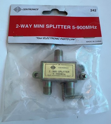 NEW  LOT OF 2  CENTRONICS 242   5-900MHz   2-Way  Sat Cable TV  Mini Splitter