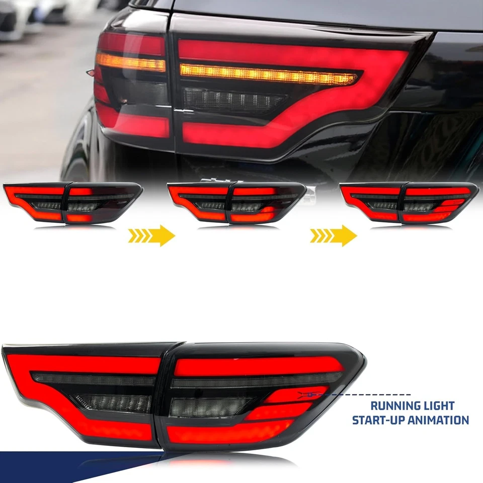 Luces traseras LED para Toyota Highlander 2015-2019 con par de intermitentes secuenciales Foto 3 de 4