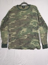 rothco brand ls camoflauge green ringer tee, men's 2x t-shirt