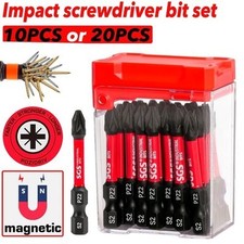 Magnetic Screwdriver Bits Pz2 50mm S2 Steel 10 Piece Set