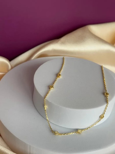 Alternate view of Four Leaf Clover Jewellery Pendant Necklace For Women 14k Yellow Gold Plated