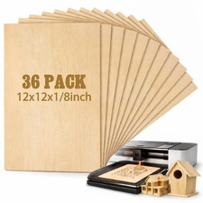 Basswood Craft Sheets 12x12x1/8 Inch 3mm Plywood Thin Board Wood Art 36 PCS