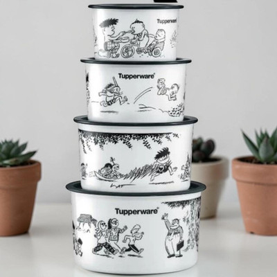 Tupperware LAT One Touch Print Series #Limited Edition (Without Box)(4 Pcs)