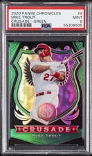 2020 PANINI CHRONICLES CRUSADE GREEN #9 MIKE TROUT #/50 PSA 9