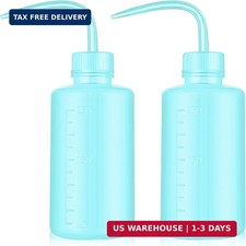 Economy Plastic Squeeze Washing Cleaning Bottle, 2pcs 250ml/8oz, Narrow Mouth, G