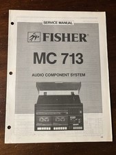 Fisher MC 713 Audio Stereo System Turntable Service Manual OEM Vintage Diagrams