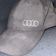 Audi Logo Alcantera One Size Grey Hat Baseball Cap Adjustable Snap Back