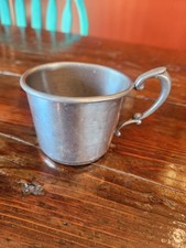 Vintage Baby Pewter Cup Family Heirloom Engraved Made In England