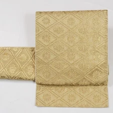 Obi Fukuro Obi Bag, 6-Tone Obi, Pure Silk, Gold, Second-Hand Kimono, Practice Cl