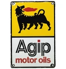 VINTAGE AGIP MOTOR OIL PORCELAIN DEALERSHIP SIGN LAMBORGHINI GAS ENZO LOTUS