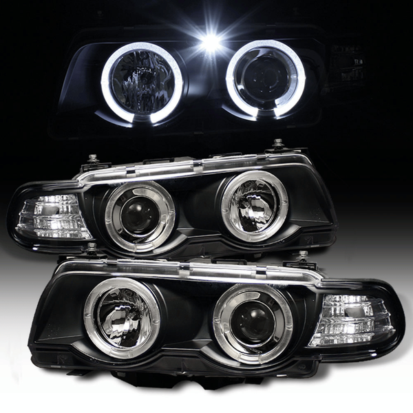 Xenon Scheinwerfer Set Mit Angel Eyes Schwarz FüR BMW 7Er E38 09.1998-07.2001-image