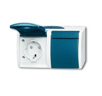 BUSCH JAEGER 2CKA002084A0720 20/2 EBW-53 - CEE 7/3 - 2P+E - Blue - White - IP44
