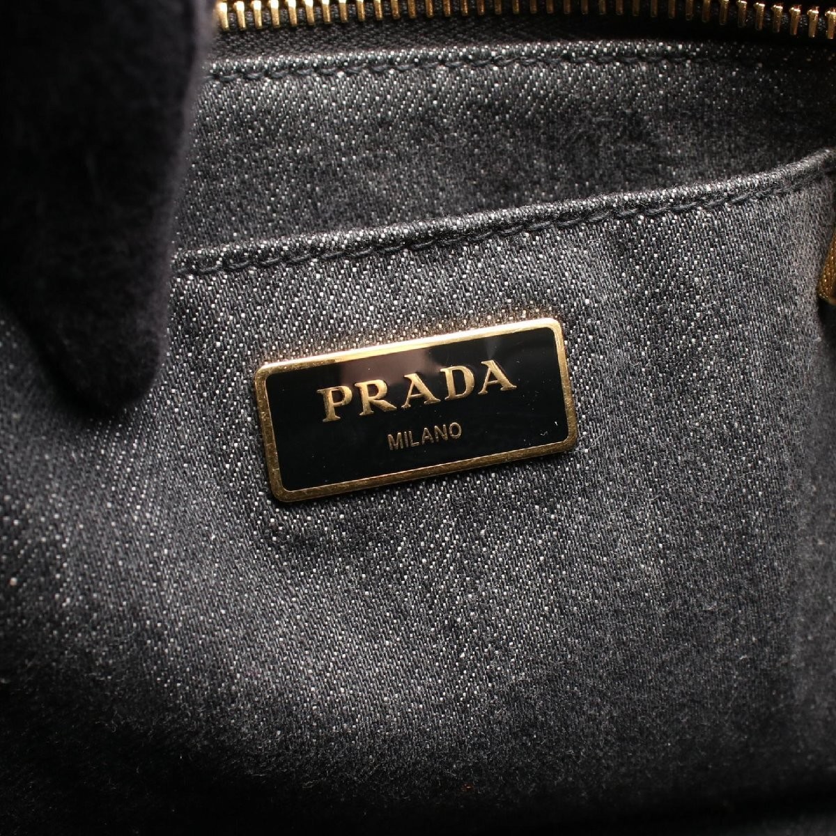 PRADA Canapa  PRADA Denim Tote Bag Denim Canvas Used Women s from japan thumbnail 4