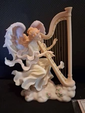 Vintage 2002 ROMAN INC Figurine SERAPHIM Classics MEREDITH CELSESTIAL MUSIC Harp