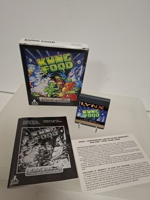 VERPACKTES KUNG ESSEN ATARI LUCHS VIDEOSPIEL KARTENSPIEL & HANDBUCH SAUBER