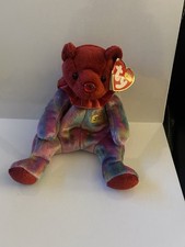 Ty Beanie Baby: JULY the Birthday Bear w/RUBY Nose. 2001 Plush Animal Toy, MCWTs