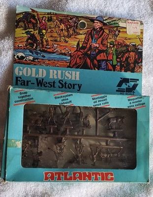 #ad Atlantic Gold Rush Far West Story #2060 HO Scale Pieces Figures Box KAY BEE Toys $59.50