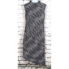 BANANA REPUBLIC Chic Tweed Mock Neck Asymmetrical Hem Sheath Artsy Dress Size 4