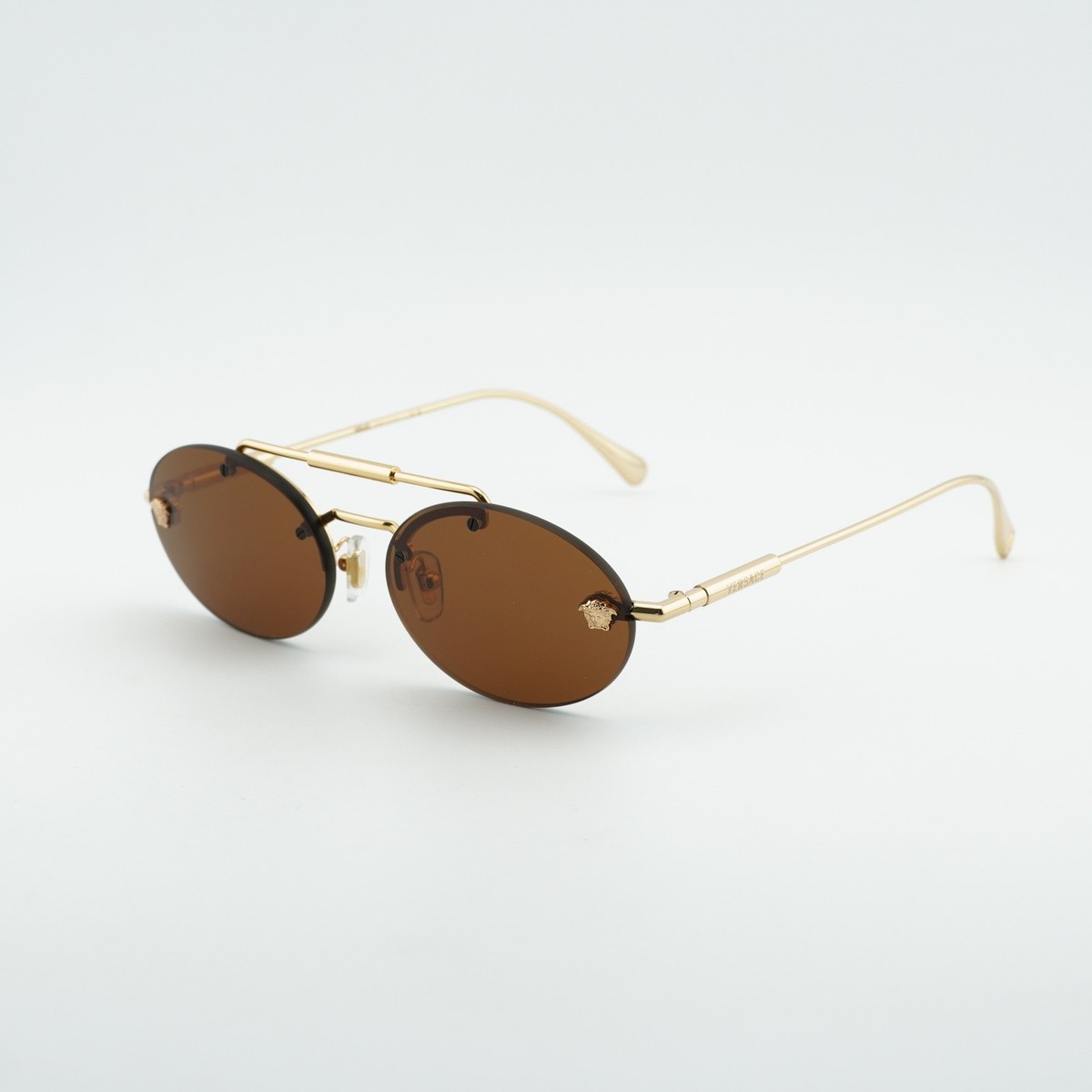 VERSACE 2241 1002/63 SUNGLASSES GOLD AND BROWN WITH CASE NWOT Versace VE2248 10027P Sunglasses Women main image 2