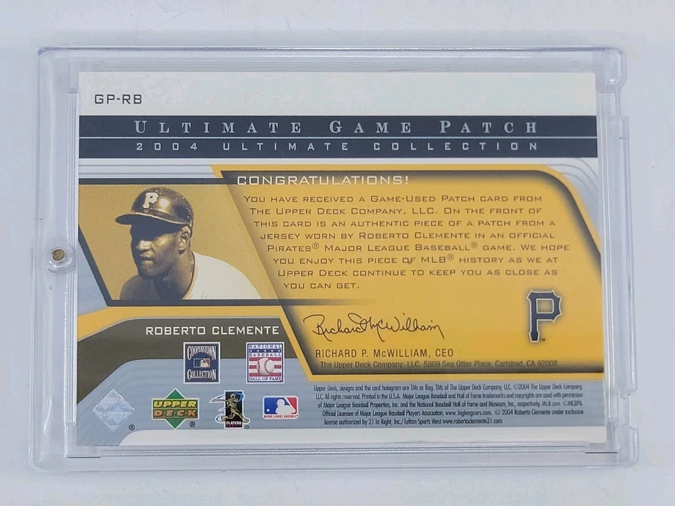 2004 Роберто Клементе Upper Deck Ultimate Game Б/у Ношенная Нашивка /75 - Изображение 2 из 2