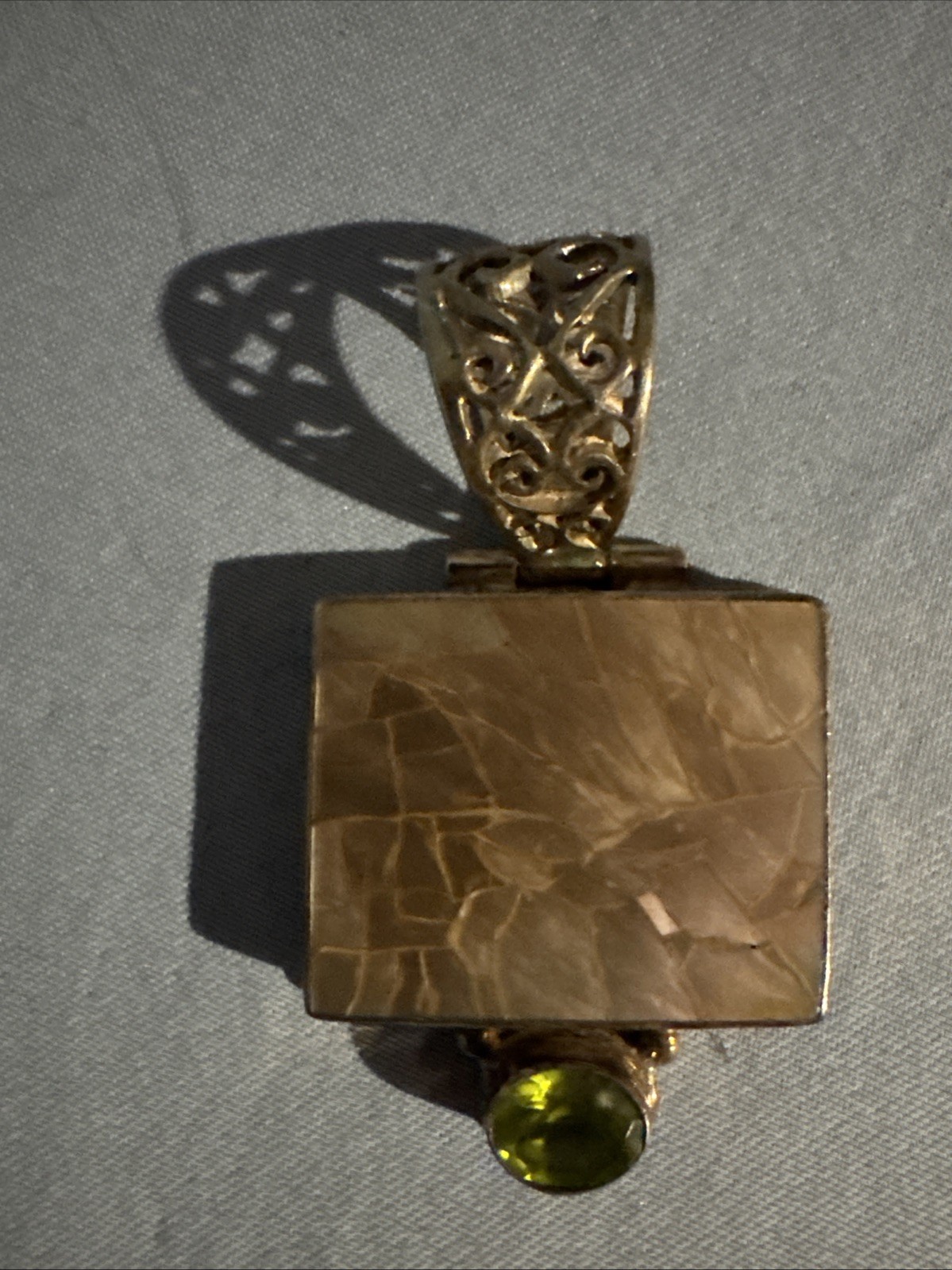 Round And Rectangular Sterling Silver Pendants Wi… - image 3