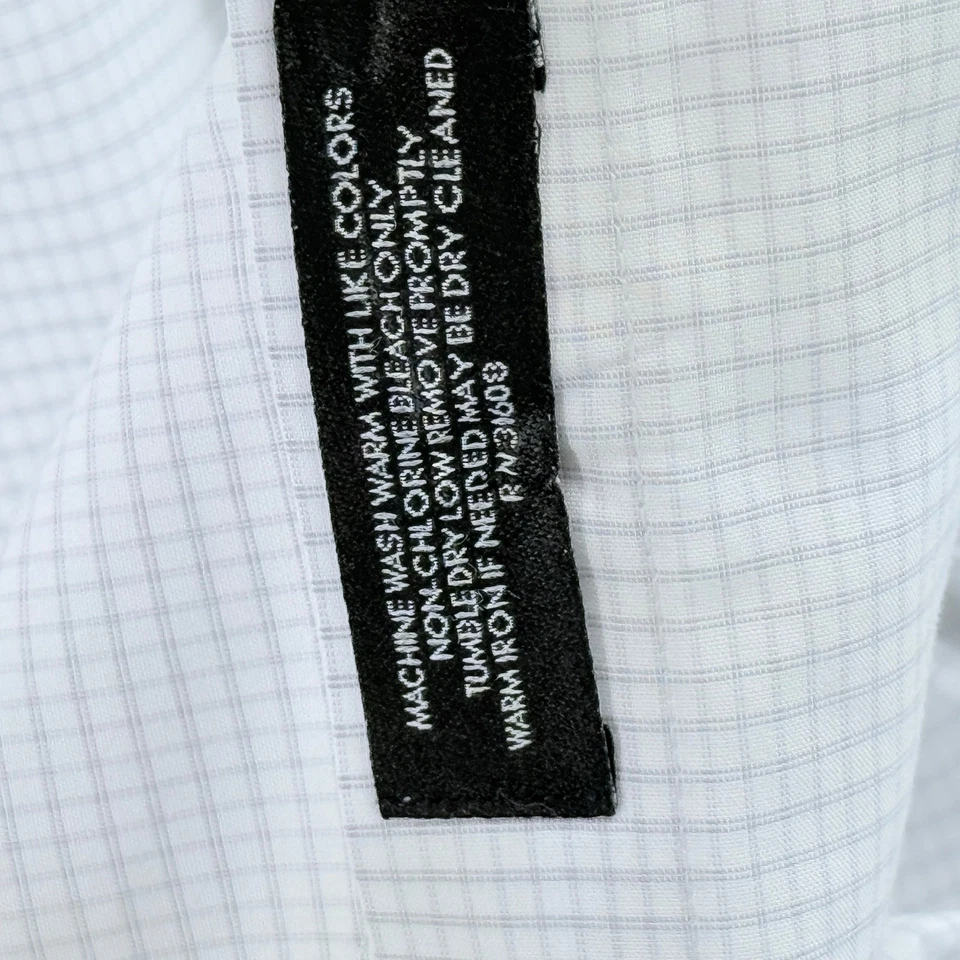 Jos. A. Camisa de vestir Bank Travelers Collection abotonada 17 blanco azul a cuadros Foto 3 de 4