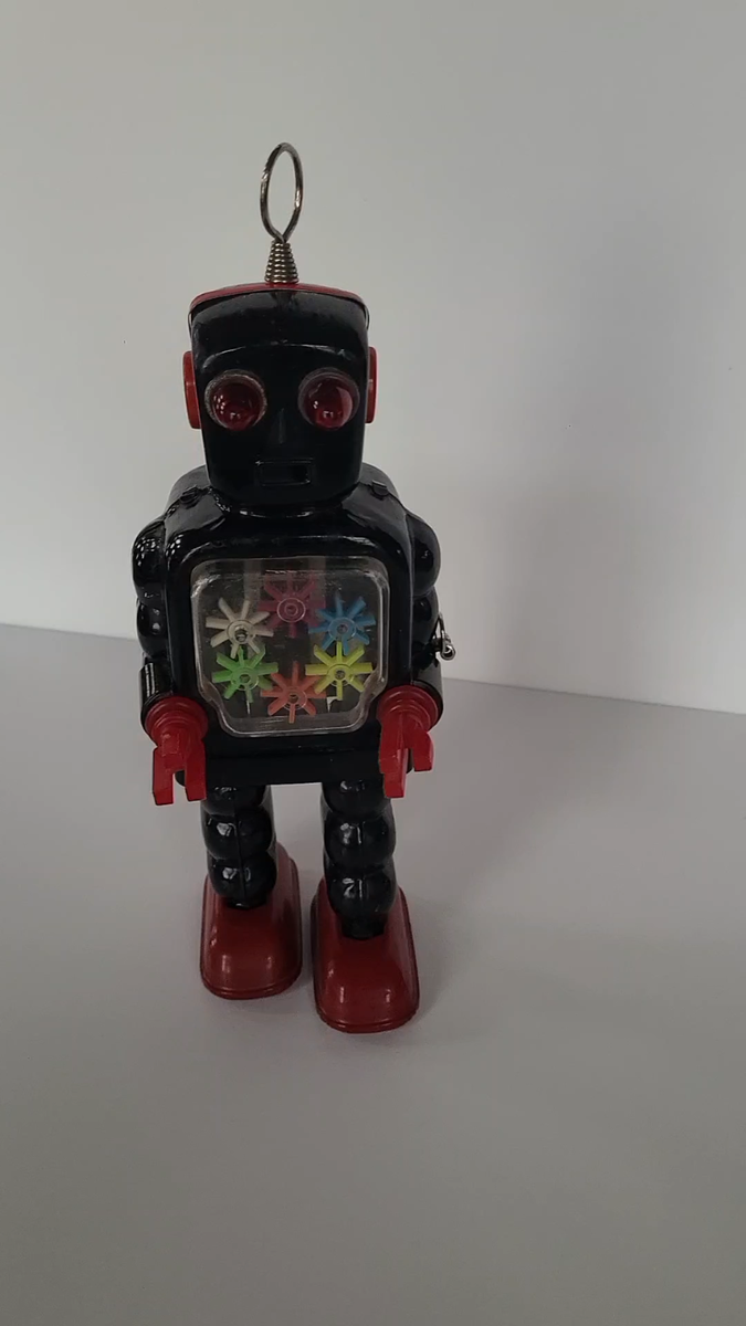 Vintage 1950s Tin Toy Gear Robot Wind Up Japan KO Works! | eBay