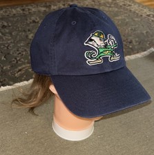 Notre Dame Fighting Irish NCAA 47 Brand Blue Ball Cap Unique Leprechaun OSFA Hat