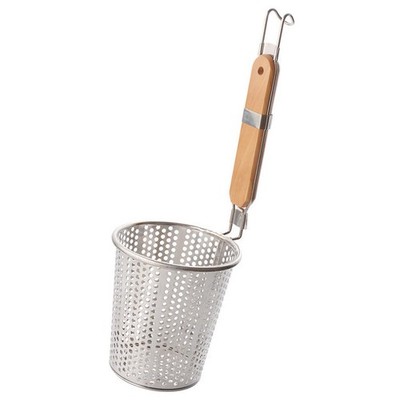 Wooden Handle Stainless Steel Kitchen Mesh Spider for Noodles and Dumplings