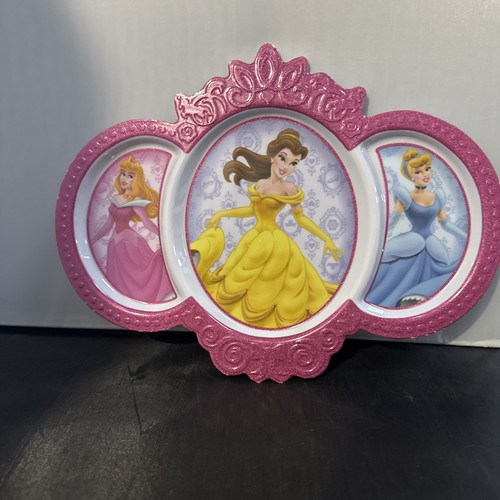 Disney Store Princess Divided Plate Cinderella Belle Aurora Melamine Plastic