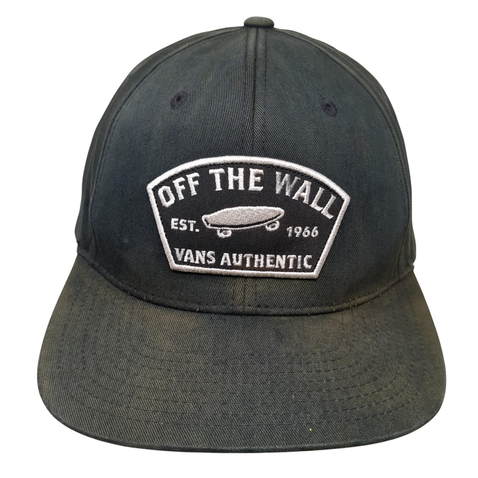 Off The Wall Vans Authentic Snapback Hat Black On… - image 1