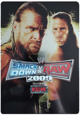 Xbox 360 WWE SmackDown vs RAW 2009 featuring ECW DE mit Steelbook OVP beschädigt