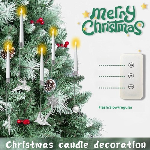 6PCS Candele LED Albero di Natale con Gancio Sfera di Cristallo Trasparente Decorazione Festa dfhg - Foto 4 di 21