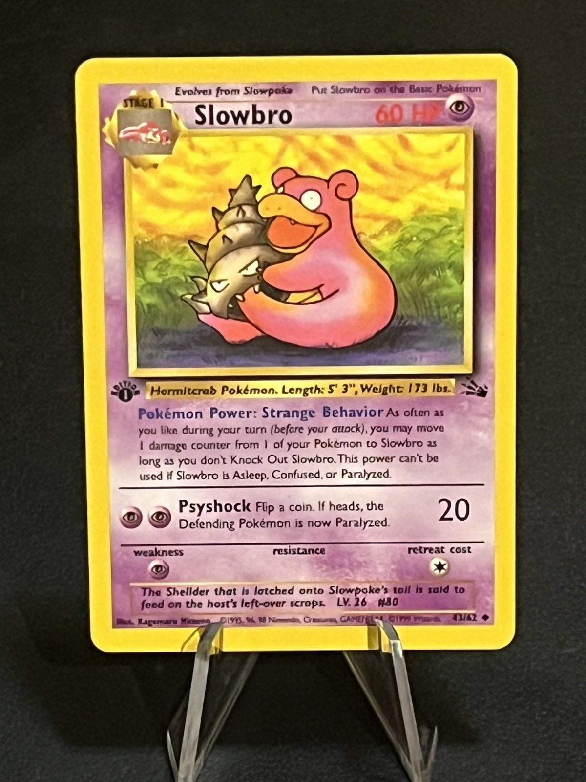 Pokemon Tcg Fossil 1st Edition WOTC NM Slowbro 43/62