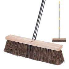 NICOFPHY 18" Push Broom Outdoor Heavy Duty - 65" Long Handle Large Wide Broom...