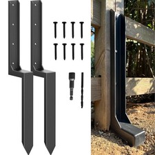 IRONBARBIE Fence Post Repair Kit - One-Piece Steel Anchor Stakes to Quick Fix...
