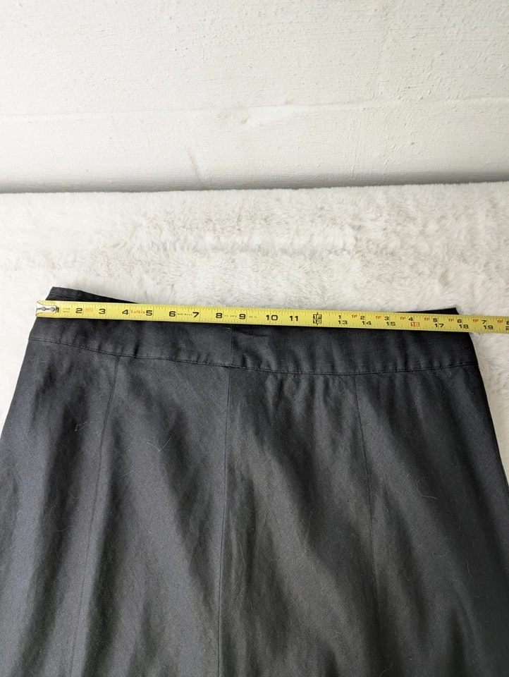 Falda Charter Club 100 % lino negra acampanada midi/maxi talla 14 Foto 4 de 4