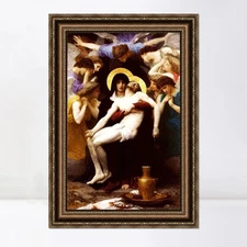 Framed Canvas Art Giclee Print Pieta by William Adolphe Bouguereau Home Decor
