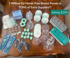 2 Sets of EUC Willow GO Hands Free Wearable Breast Pumps + TONS of Extras!