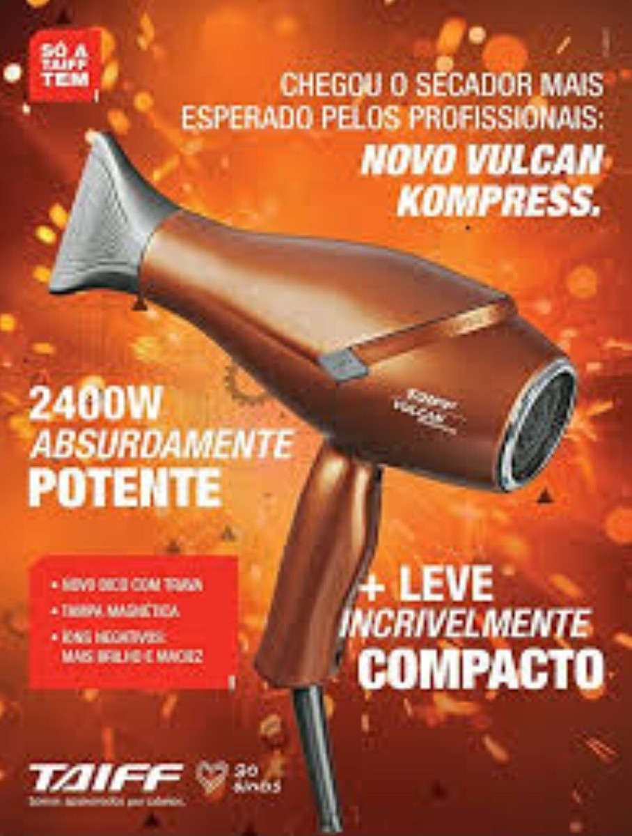 TAIFF VULCAN ヘアドライヤー Professional Hair Dryer Taiff Vulcan Kompress 2500W - 220V