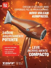 Professional Hair Dryer Taiff Vulcan Kompress 2500W - 220V Negative Ions