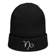 Capricorn 100 Organic Cotton ribbed Beanie - Zodiac - Astrological sign
