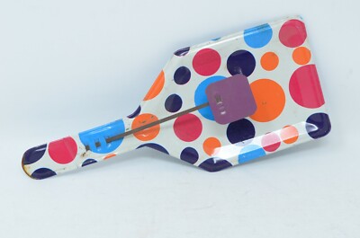vintage polka dot tin noise maker clapper toy 
