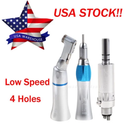 SEASKY Dental Slow Low Speed Handpiece Contra Angle Straight Air Motor 2/4H NSK Style