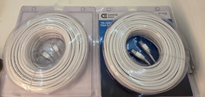 NEW Commercial Electric 2x  150ft CAT5e Patch Cord 1001528283 White