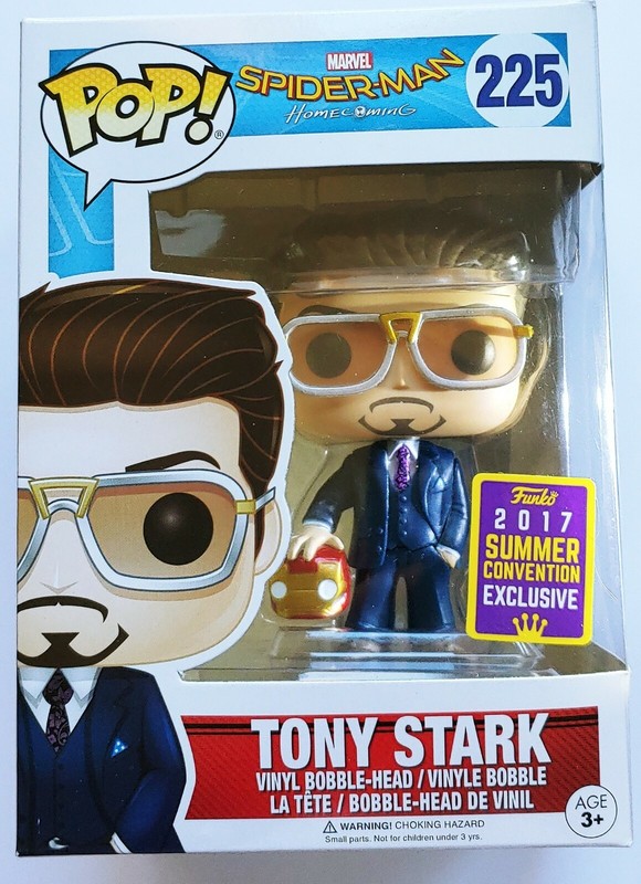 Funko Pop Tony Stark #225 2017 SDCC Exclusive Sticker collectors edition