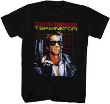 Terminator The Grid Movie Mens T-Shirt Schwarzenegger New License Blk Cotton  