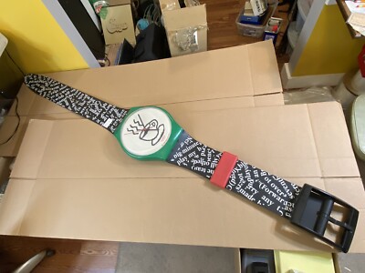 Rare Swatch Maxi Vintage Wall Clock Cappuccino MGG121 green cafe