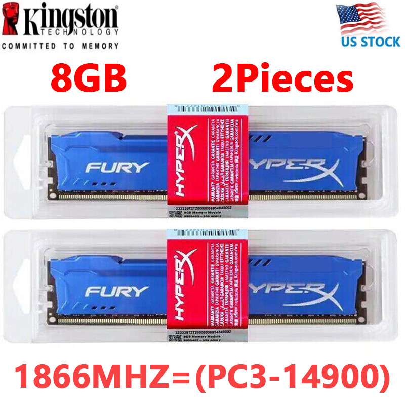HyperX FURY DDR3 16GB 2X8GB 1866 PC3-14900 Desktop RAM Memory DIMM