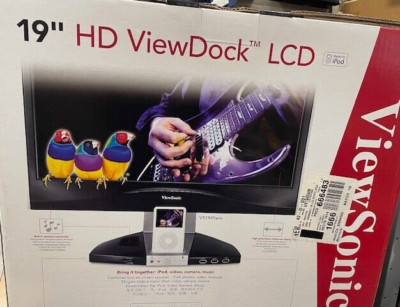 ViewSonic ViewDock VX1945wm 19'' HD Widescreen LCD Monitor iPod dock Rare New